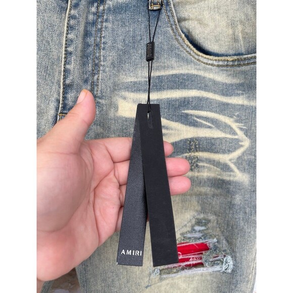 Amiri  antique indigo bandana patch jeans size 32 - Picture 7 of 12